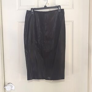 Topshop Long Faux Leather Pencil Skirt